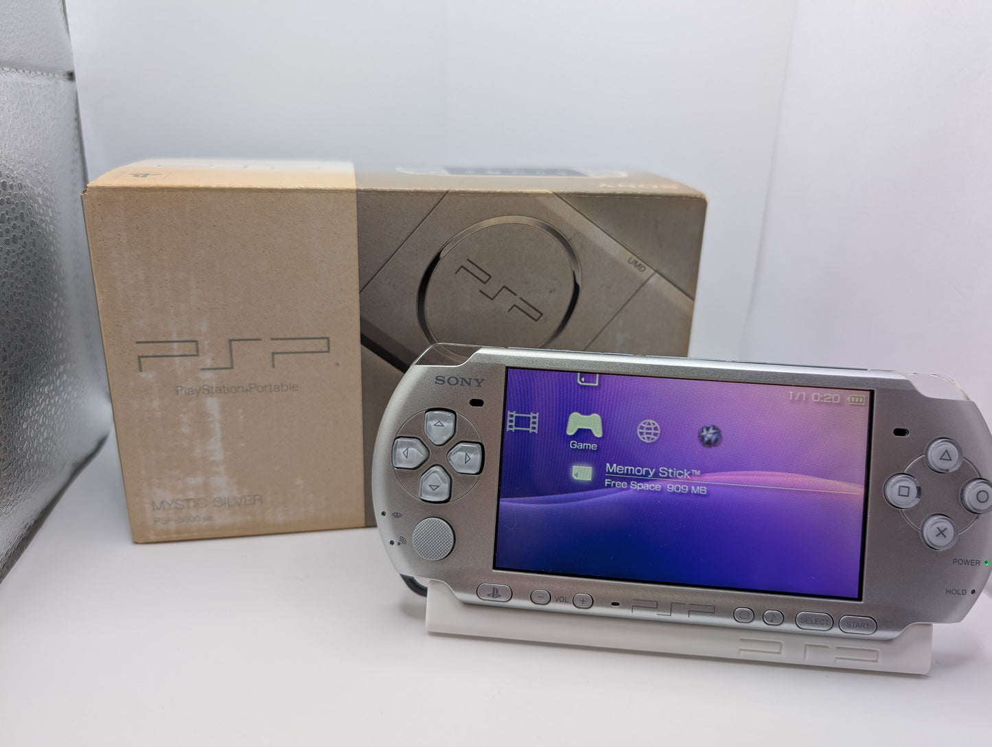 Boxed Mystic Silver PSP 3000