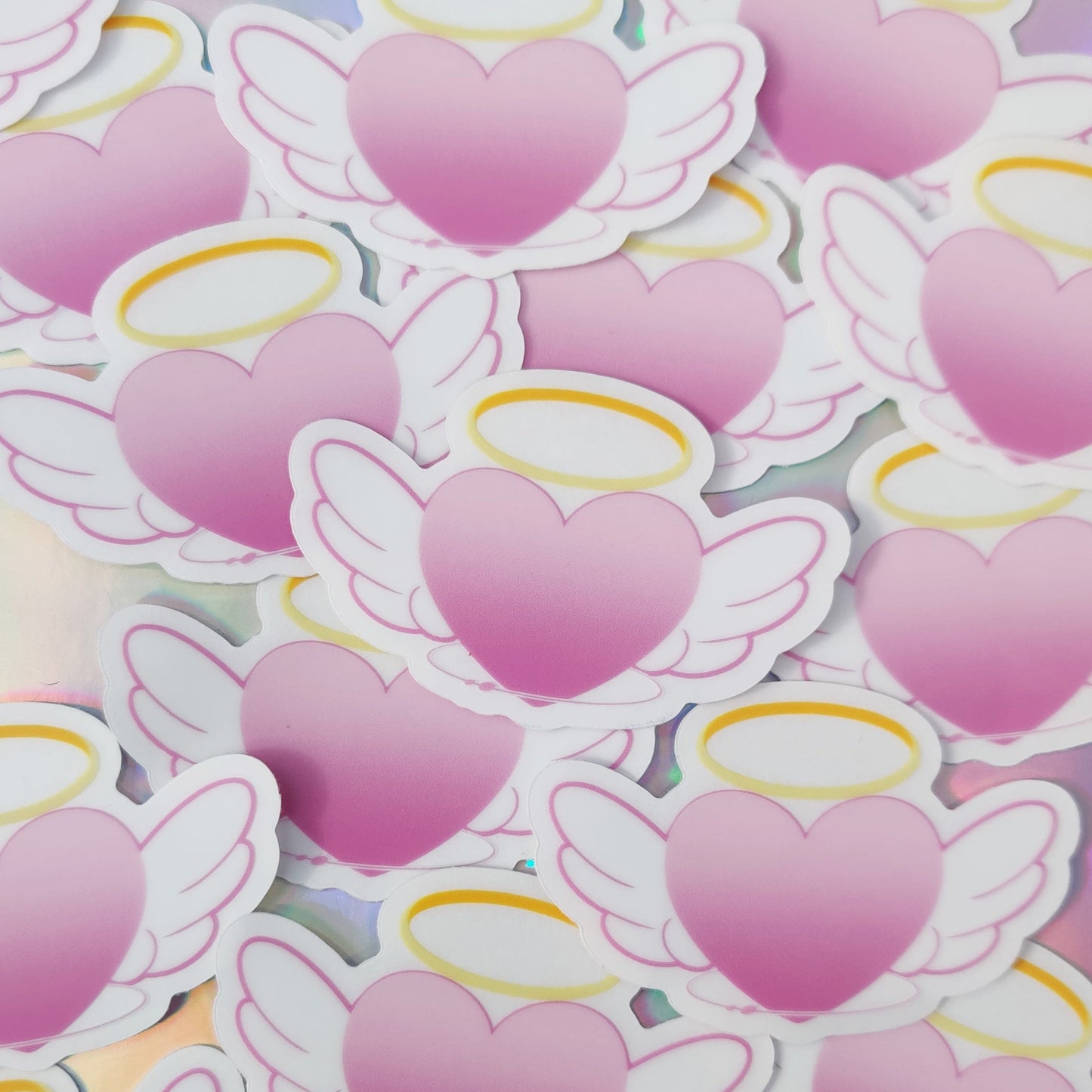 Winged Heart Clear Sticker