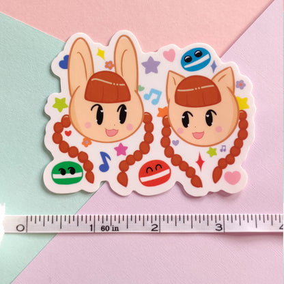 Pop'n Music Mimi & Nyami Sticker