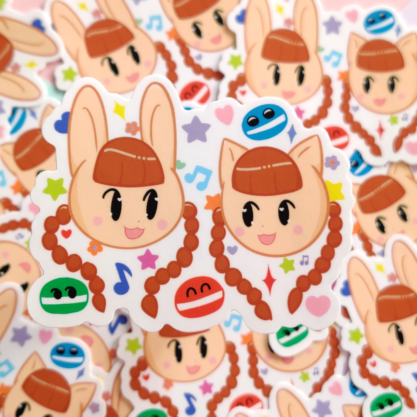 Pop'n Music Mimi & Nyami Sticker